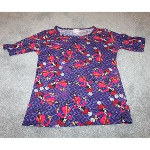 Women's Size M Medium LulaRoe Peter Pan Captain Hook Disney Print Shirt